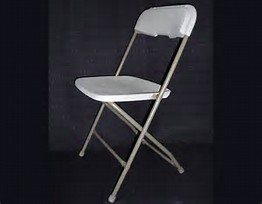 white fiberglass folding chair